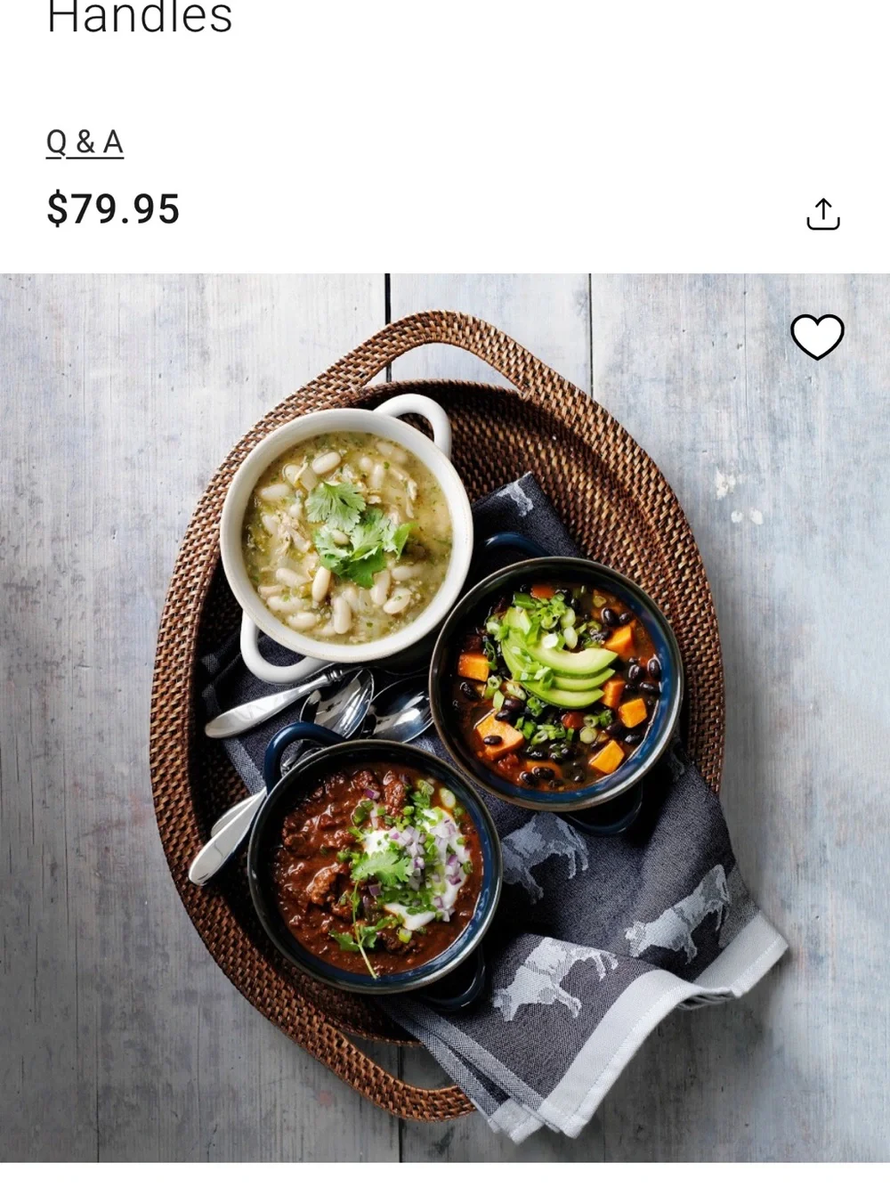 Williams-Sonoma Oval Nito Serving Tray with handles